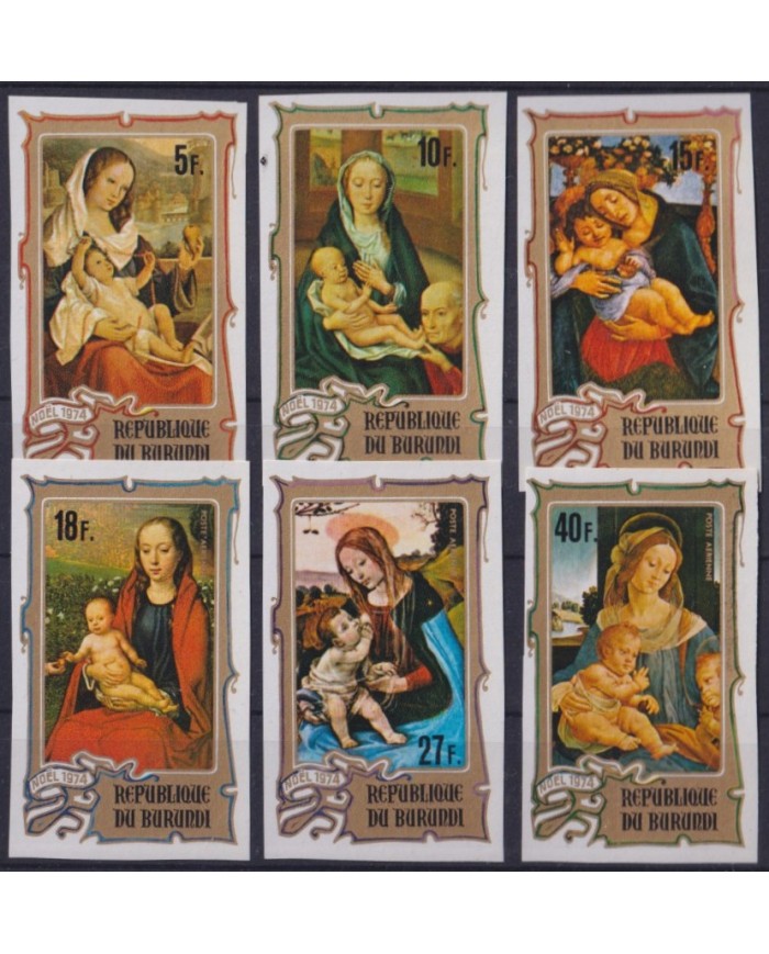 F-EX57025 BURUNDI 1974 MNH IMPERF CHRISTMAS NAVIDAD ART PANTING.