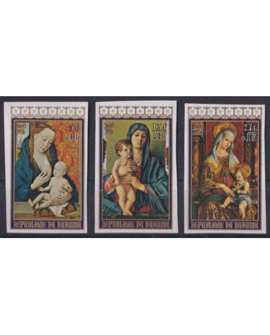 F-EX57023 BURUNDI 1976 MNH IMPERF CHRISTMAS NAVIDAD ART PANTING.