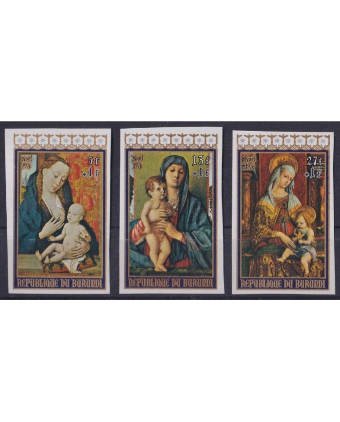 F-EX57023 BURUNDI 1976 MNH IMPERF CHRISTMAS NAVIDAD ART PANTING.