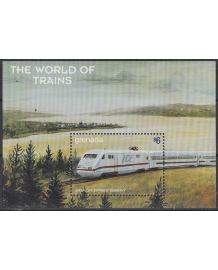 F-EX60199 GRENADA MNH 1999 INTER CITY EXPRESS RAILROAD RAILWAYS TRAIN LOCOMOTIVE.