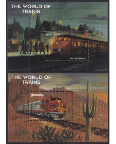 F-EX60201 GRENADA MNH 1999 WORLD OF TRAIN RAILROAD RAILWAYS LOCOMOTIVE.