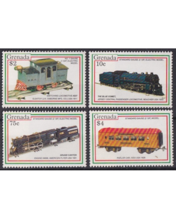 F-EX60203 GRENADA MNH 1992 TOYS TRAIN RAILROAD RAILWAYS LOCOMOTIVE RAILWAYS.