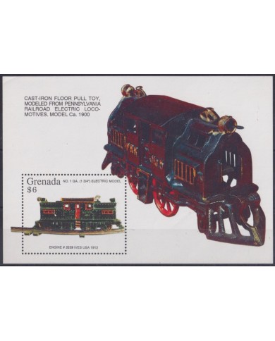F-EX60187 GRENADA MNH 1992 TOYS RAILWAYS TRAIN RAILROAD RAILWAYS LOCOMOTIVE.