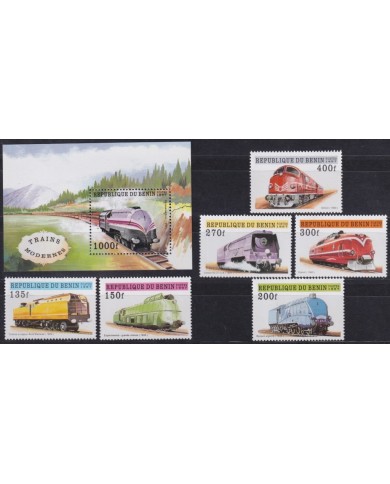 F-EX60221 BENIN MNH 1997 RAILROAD RAILWAYS TRAIN LOCOMOIVE FERROCARRIL TREN.