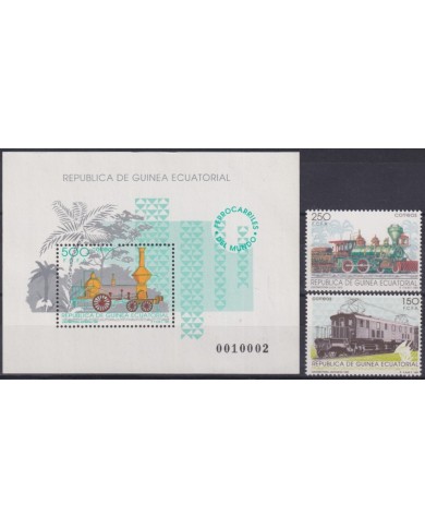F-EX60232 GUINEA EQUATORIAL MNH 1991 RAILROAD RAILWAYS TRAIN LOCOMOTIVE FERROCARRIL TREN.