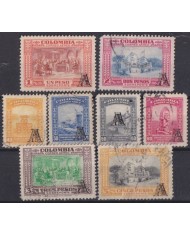 F-EX60364 COLOMBIA 1951-52 “A” OVERPRINT AIRMAIL USED +50€.