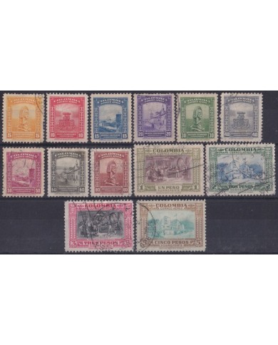 F-EX60366 COLOMBIA 1948 USED ARCHAELOGY & HISTORIC EVENTS AIR MAIL +40€.