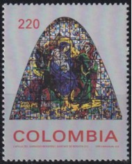 F-EX60382 COLOMBIA MNH 1995 RELIGION PAINTING STAINED GLASS.