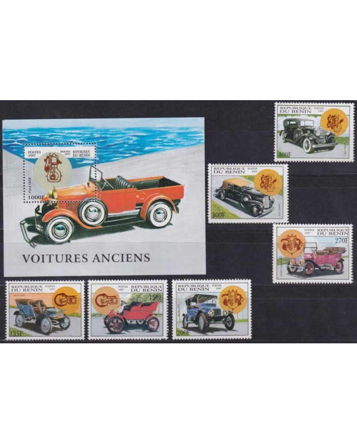 F-EX60220 BENIN MNH 1997 CLASSIC CARS AUTOMOVIL FORD BUIG CADILLAC.
