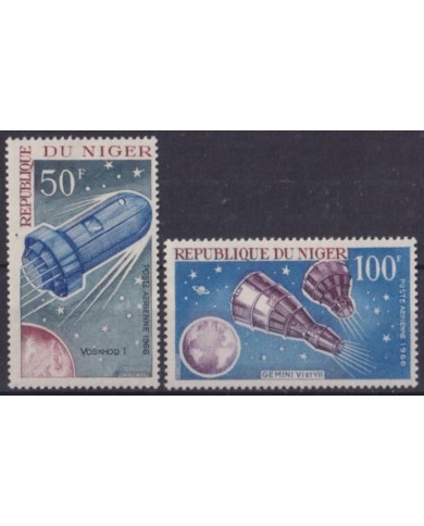F-EX60256 NIGER MNH 1966 VOSKHOD – GEMINI OPERATION SPACE COSMOS ASTRONAUTICS.