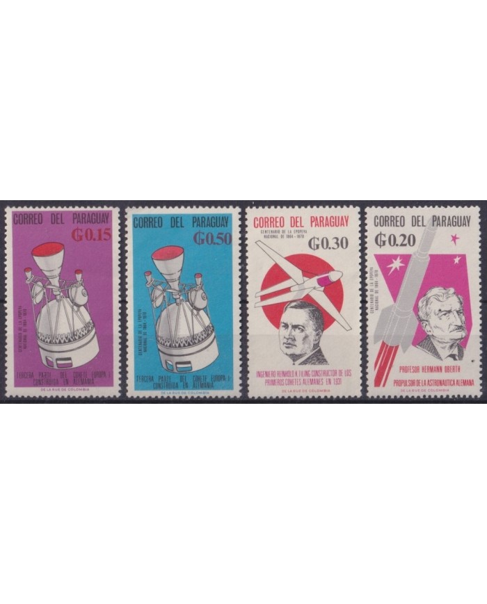 F-EX60261 PARAGUAY MNH TILIN & OBERTH ROCKET SPACE COSMOS ASTRONAUTICS.