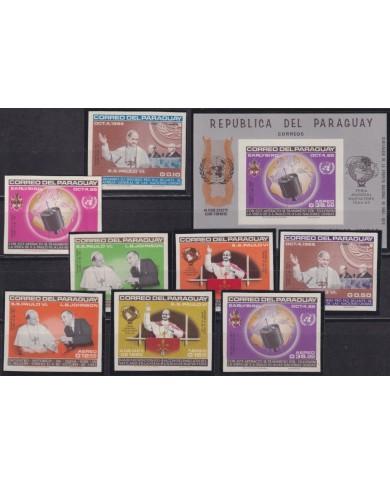 F-EX59741 PARAGUAY MNH 1965 IMPERF VISIT POPE PAULO VI SPACE COSMOS.