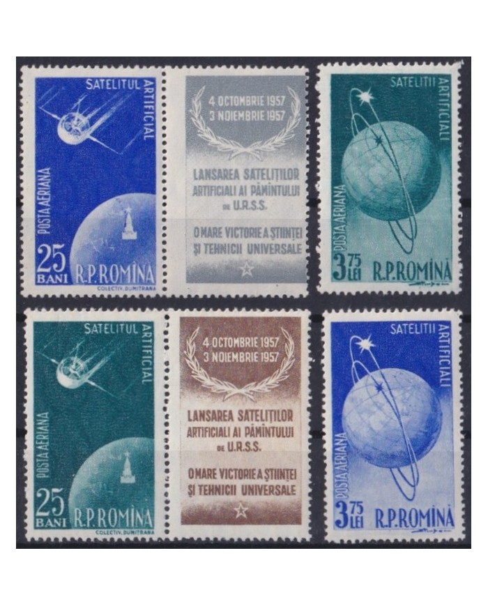 F-EX60283 ROMANIA MNH 1957 SPACE COSMOS RUSSIAN ASTRONAUTICS.