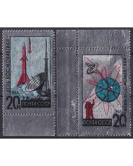 F-EX60288 RUSSIA MNH 1965 ASTRONAUTICS DAY ALUMINIUM EMBOSSED SPACE COSMOS SATELLITE.