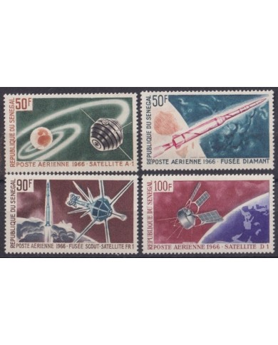 F-EX60293 SENEGAL MNH 1966 CONQUEST OF SPACE ROCKET DIAMANT COSMOS SATELLITE.