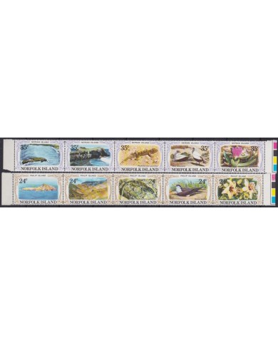 F-EX17660 NORFOLK IS MNH 1982 PHILIP IS NEPEAN IS FAUNA FLOWER LIZARD BIRD.