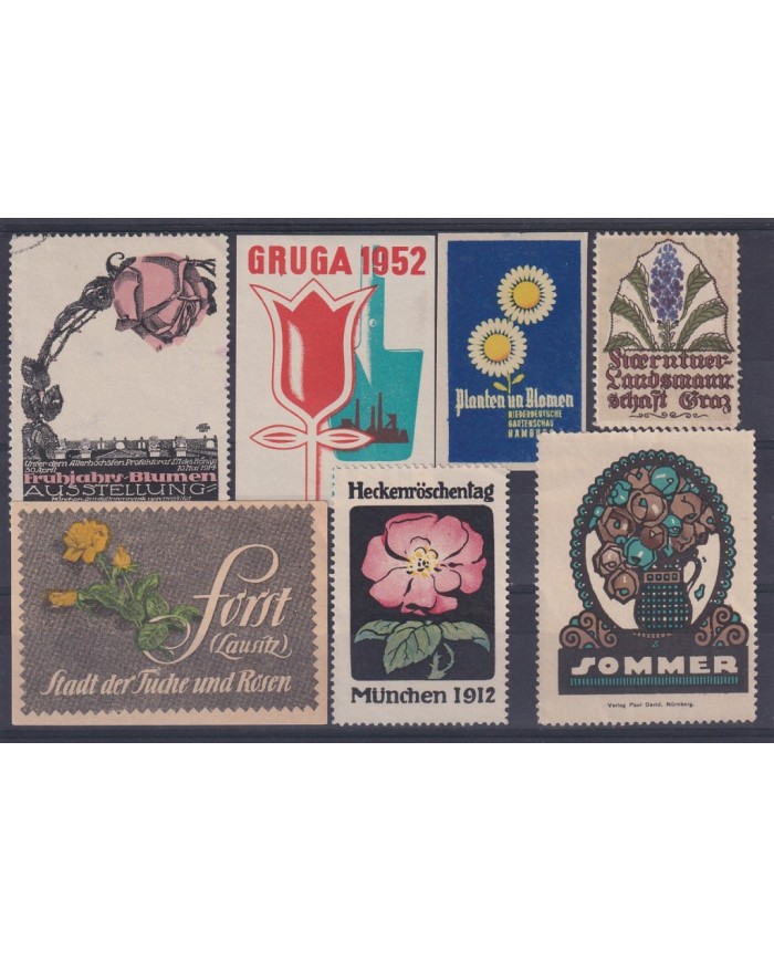 F-EX15736 GERMANY DEUTSCHLAND CINDERELLA LOT. ROSE FLOWERS FLORES.