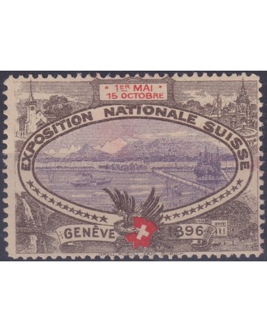 F-EX15867 SWITZERLAND CINDERELLA 46x32 mm NATIONAL EXPOSITION 1896.
