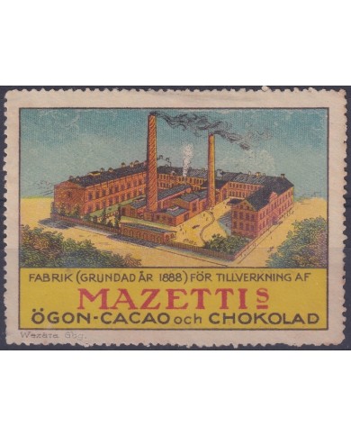 F-EX15868 GERMANY CINDERELLA CHOCOLAT CACAO FACTORY MAZETTIS 65x50 mm.