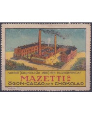 F-EX15868 GERMANY CINDERELLA CHOCOLAT CACAO FACTORY MAZETTIS 65x50 mm.