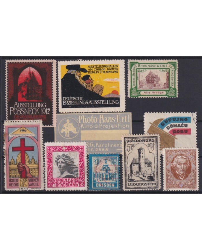 F-EX17312 GERMANY ALEMANIA CINDERELLA STAMPS LOT MH – NO GUM LOT.
