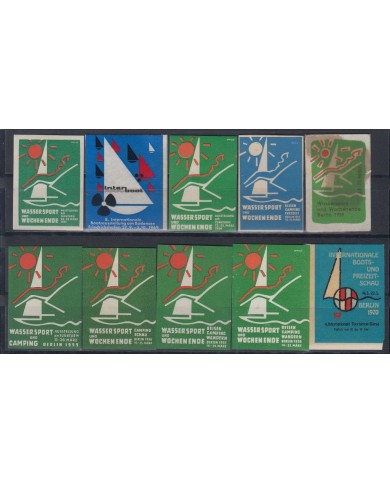 F-EX15332 GERMANY CINDERELLA SUMMER SPORT VELA SHIP 1952-67 ALL DIFFERENT STAMPS LOT.