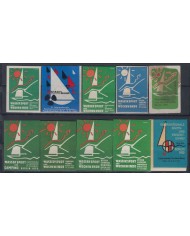 F-EX15332 GERMANY CINDERELLA SUMMER SPORT VELA SHIP 1952-67 ALL DIFFERENT STAMPS LOT.