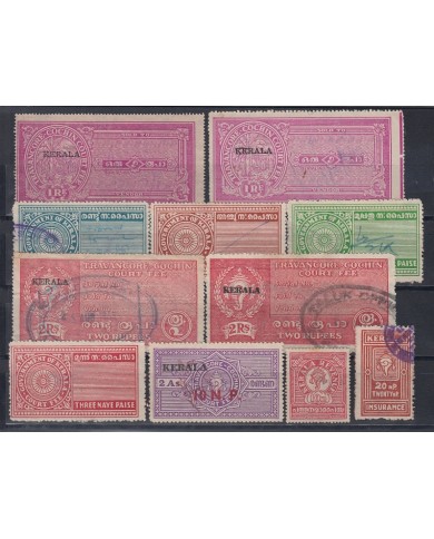 F-EX15368 INDIA UK FEUDATARY STATE REVENUE. KERALA COURT FEE.