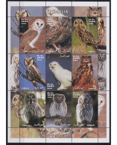 F-EX21507 SOMALIA MNH 2002 BIRD AVES PAJAROS OISEAUX VÖGEL OWL.