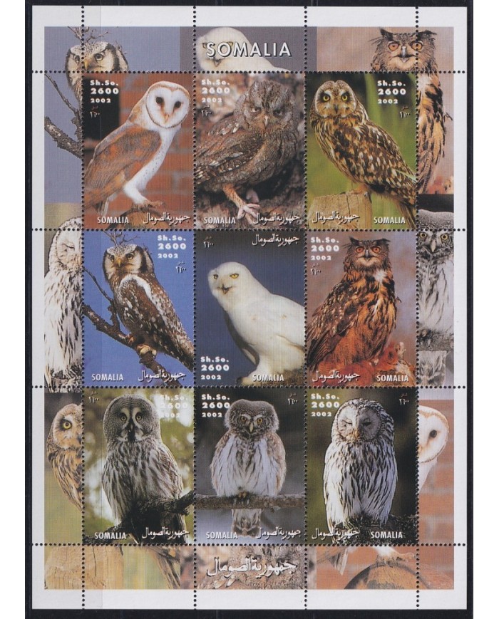 F-EX21507 SOMALIA MNH 2002 BIRD AVES PAJAROS OISEAUX VÖGEL OWL.