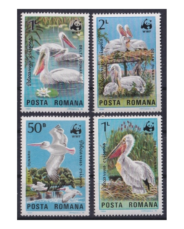 F-EX25088 RUMANIA MNH 1984 WWF BIRD AVES PAJAROS OISEAUX VÃ–GEL PELICAN.