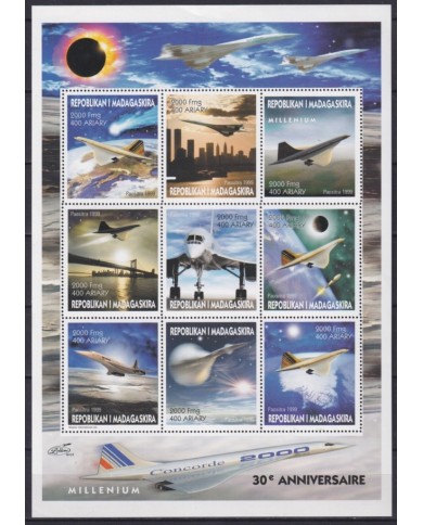 F-EX19248 MADAGASCAR MALGACHE MNH 1999 SPACIAL MAIL ROCKET SPACE.