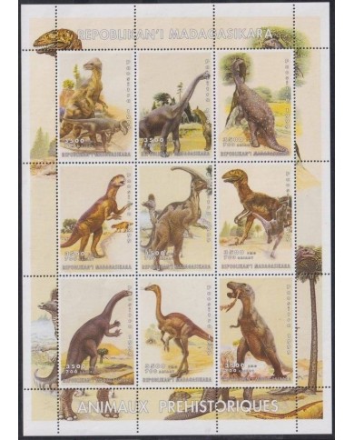F-EX18753 MADAGASCAR MADAGASIKARA MNH 1999 DINOSAURIOS DINOSAUR PALEONTOLOGY PALEONTOLOGIA.