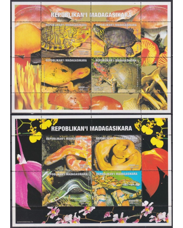 F-EX18755 MADAGASCAR MADAGASIKARA MNH 1999 SERPIENTE SNAKE TURTLE TORTUGA.