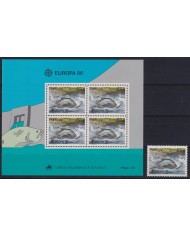 F-EX18327 PORTUGAL MNH 1986 EUROPA FISH SPECIAL SHEET + STAMP.
