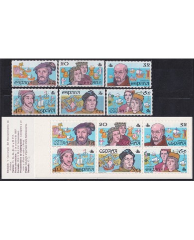 F-EX17992 SPAIN ESPAÑA MNH 1987 SET + BOOKLED COLON COLUMBUS DISCOVERY OF AMERICA.