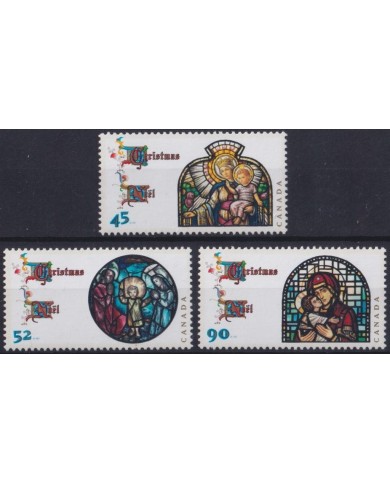 F-EX29585 CANADA MNH RELIGION 1997 CHRISTMAS NAVIDAD STAINESS GLASS HOLLY VIRGEN.