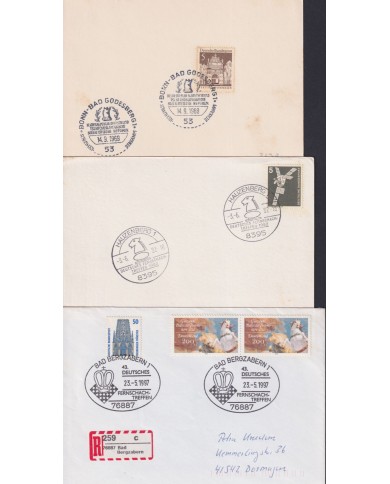 F-EX1918 ALEMANIA GERMANY DDR 10 SPECIAL CANCEL CHESS AJEDREZ.