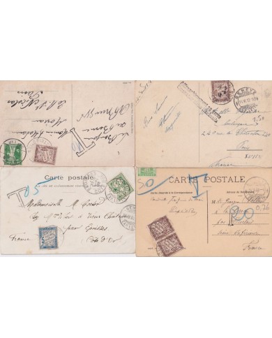 F-EX15948 FRANCE 6 POSTAGE DUE POSTCARD SWITZERLAND SUISSE.