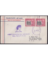 F-EX21453 FIJI TRANS-PACIFIC 1941 FIRST FLIGHT SUVA - SAN FRANCISCO.