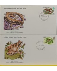 F-EX60737 BERMUDA WWF 1979 FDC SPECIAL PRINTING MARINE WILDLIFE LOBSTER BUTTERFLIES.