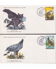 F-EX60803 GAMBIA WWF 1978 FDC SPECIAL PRINTING WILDLIFE ABUKO RESERVE BIRD.