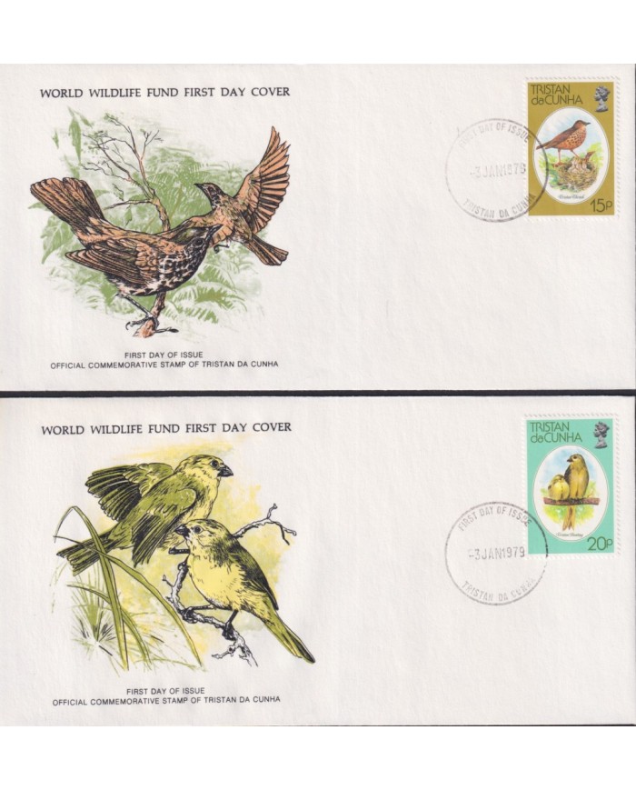 F-EX60805 TRISTAN DA CUNHA WWF 1979 FDC PRINTING WILDLIFE TUR SEAL LION SEAL BIRD.