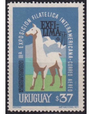 F-EX60394 URUGUAY MNH 1972 EXFILIMA PHILATELIC EXPO LLAMA.