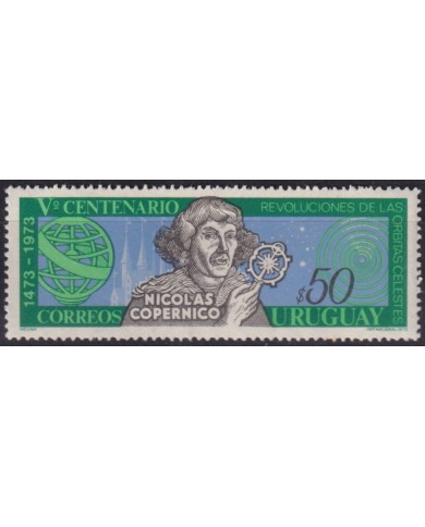 F-EX60407 URUGUAY MNH 1973 V CENTENARY COPERNIC SCIENCE.