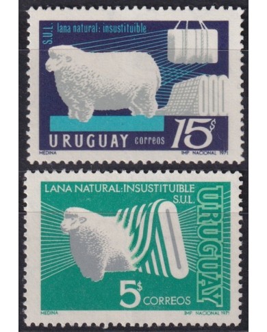 F-EX60409 URUGUAY MNH 1971 S.U.L LANA NATURAL SHEEP.