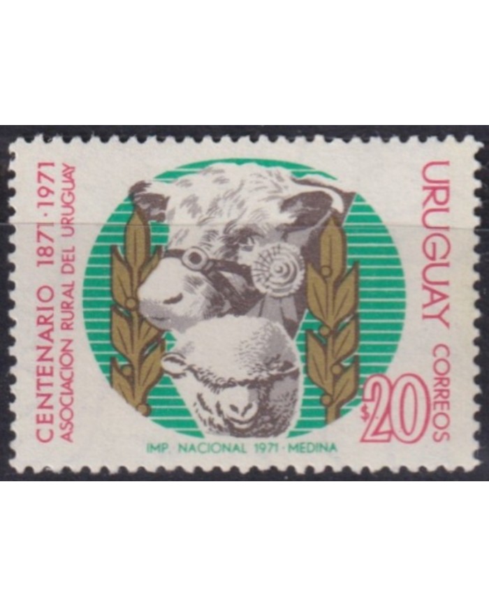 F-EX60410 URUGUAY MNH 1971 ASOC RURAL SHEEP.