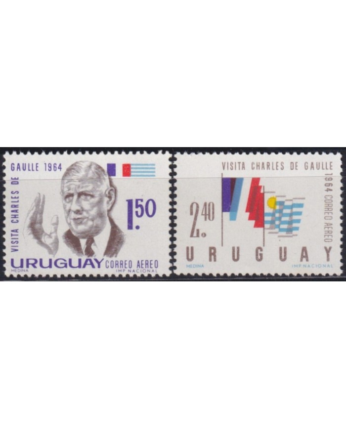 F-EX60480 URUGUAY MNH 1964 VISIT FRANCE PRESIDENT CHARLES DE GAULLE.