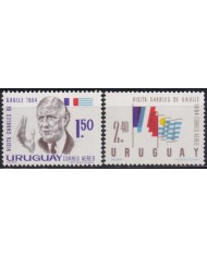 F-EX60480 URUGUAY MNH 1964 VISIT FRANCE PRESIDENT CHARLES DE GAULLE.