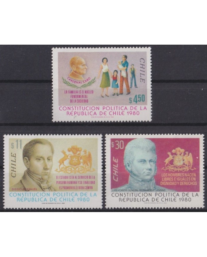 F-EX60429 CHILE MNH 1982 POLITICAL CONSTITUTION ANNIV O´HIGGINGS.
